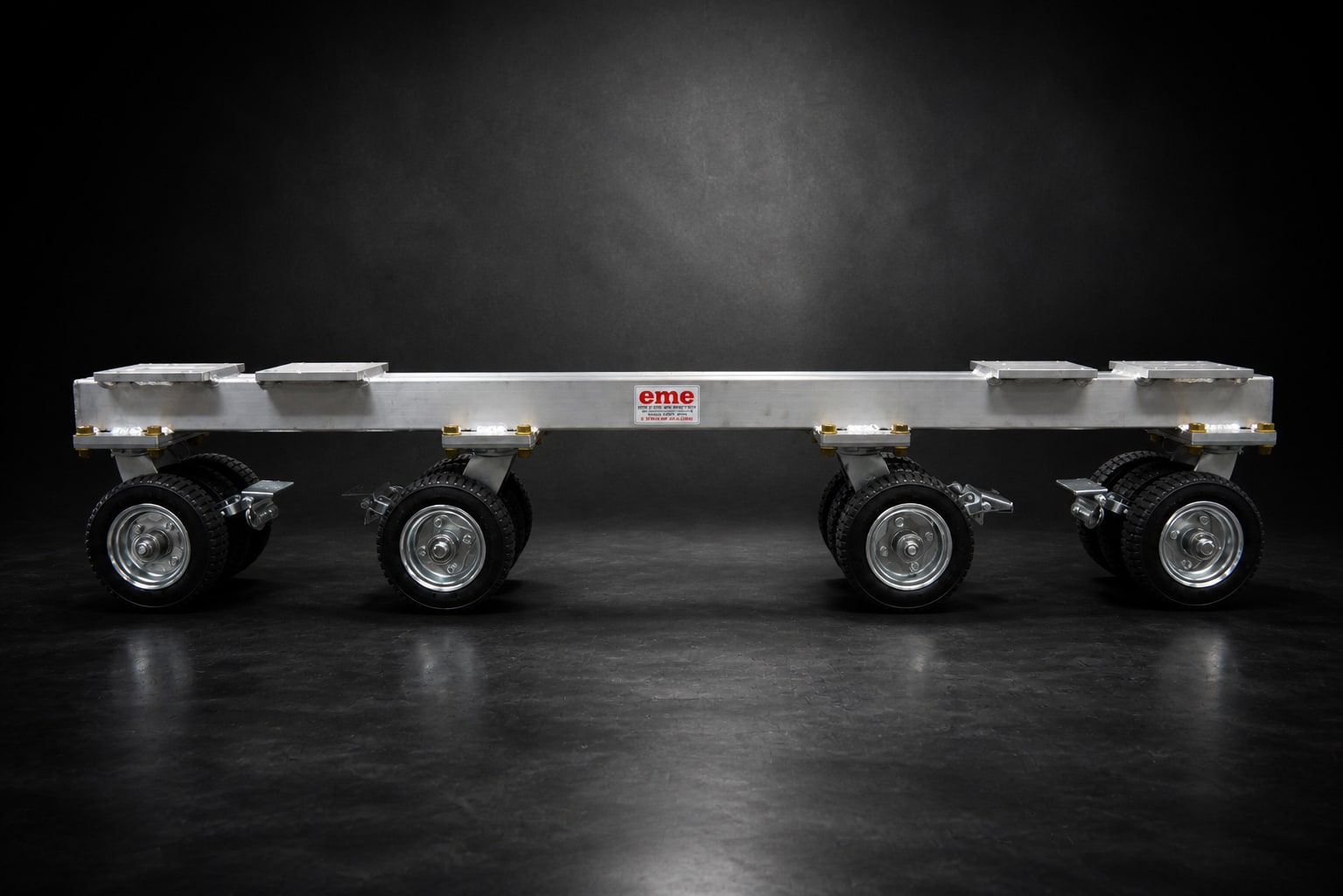 eme pneumatic caster bar — 4,400 lb capacity, studio shot on dark seamless