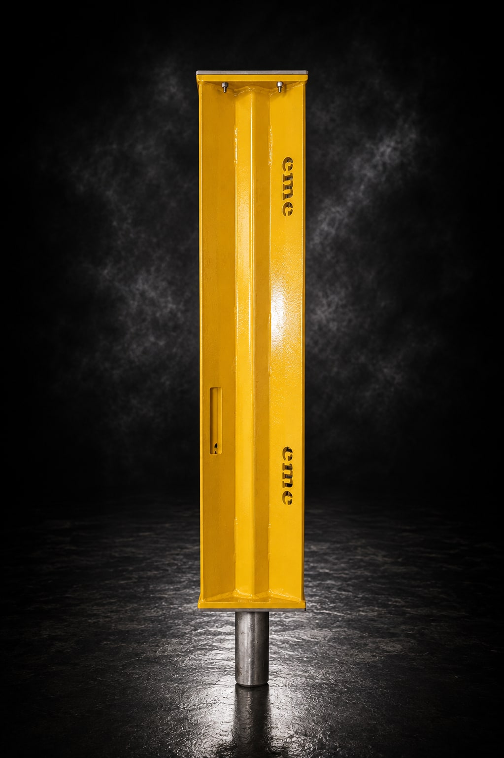eme socket extender — slim yellow vertical column that drops into a Flush Mount, 8-inch Top Mount, or compact Side Mount socket to extend reach upward
